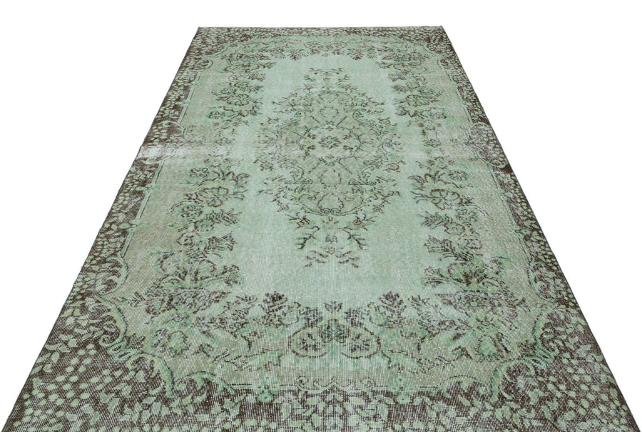 Yeşil Bohem Eskitme Yün Halı 167x292