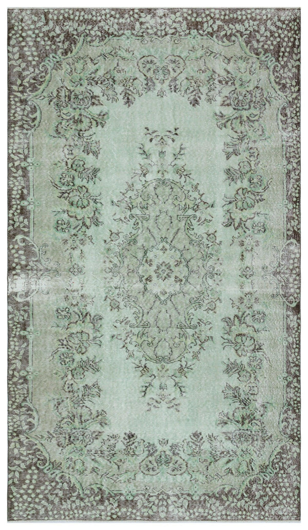 Yeşil Bohem Eskitme Yün Halı 167x292