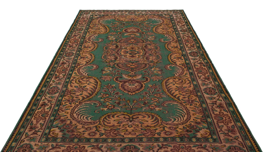 Yeşil Anadolu Eskitme Klasik Yün Halı 186x275 - Özel Seri