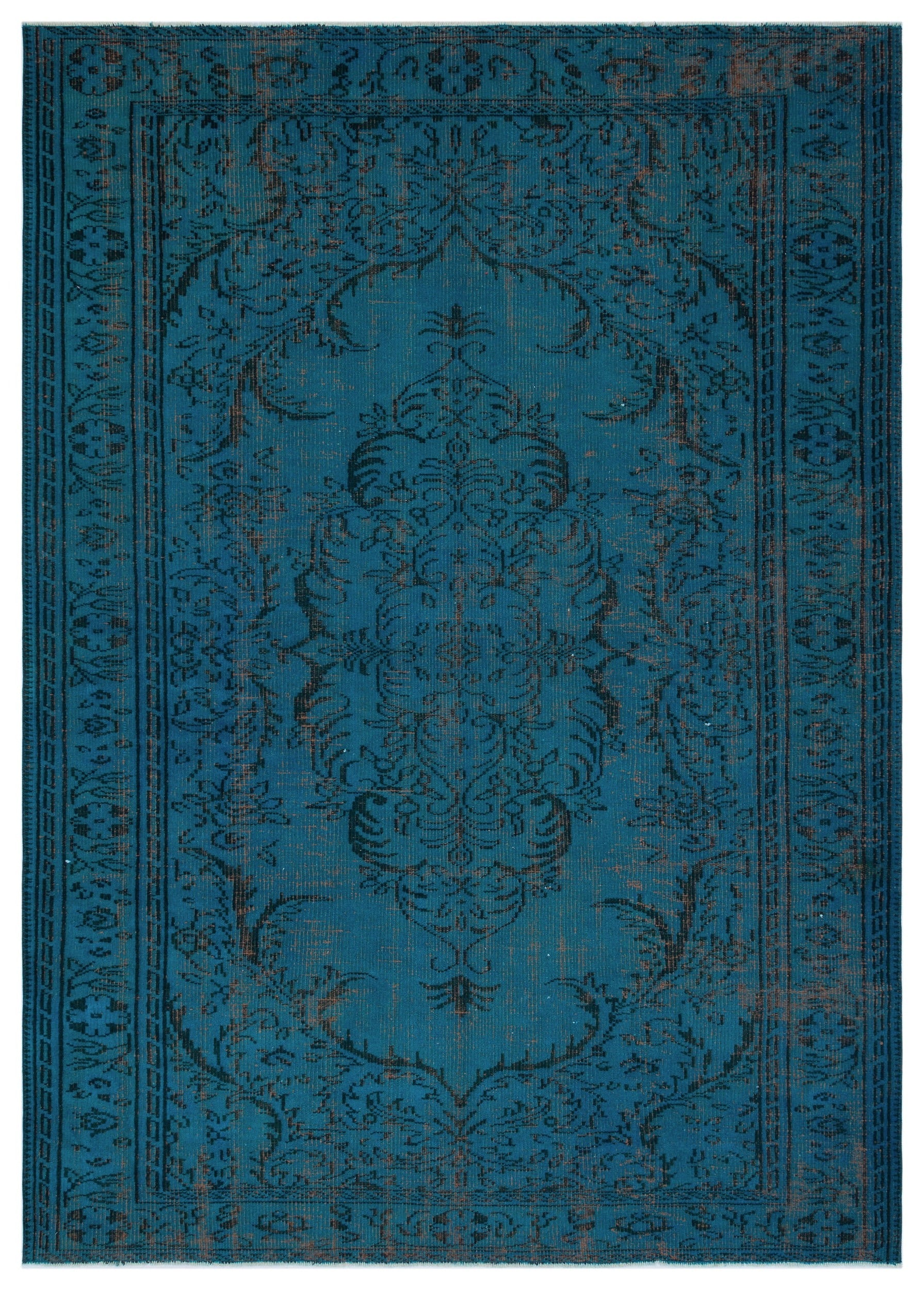 Atina Turkuaz Eskitme Yün El Dokuma Halısı 183 x 255 Apex Unique