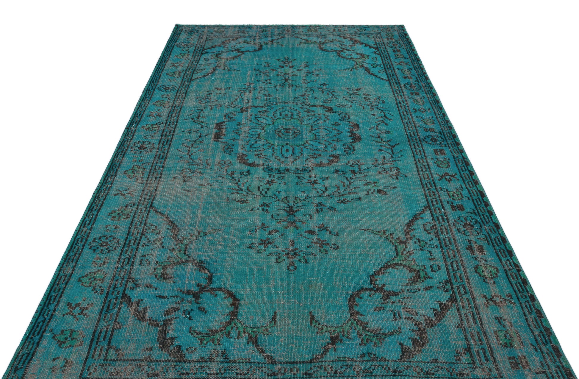 Atina Turkuaz Eskitme Yün El Dokuma Halısı 164 x 275 Apex Unique