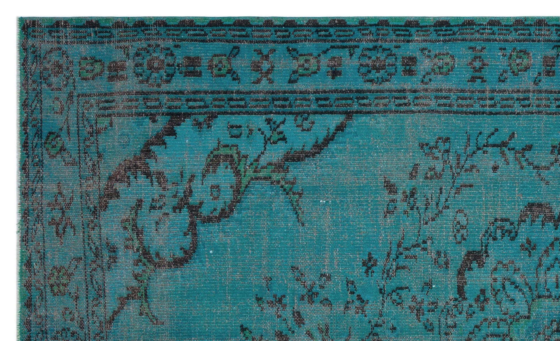 Atina Turkuaz Eskitme Yün El Dokuma Halısı 164 x 275 Apex Unique