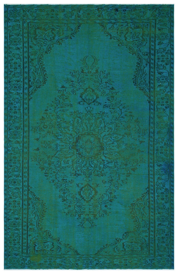 Mavi Siyah Bohem Eskitme Yün Halı 195x301