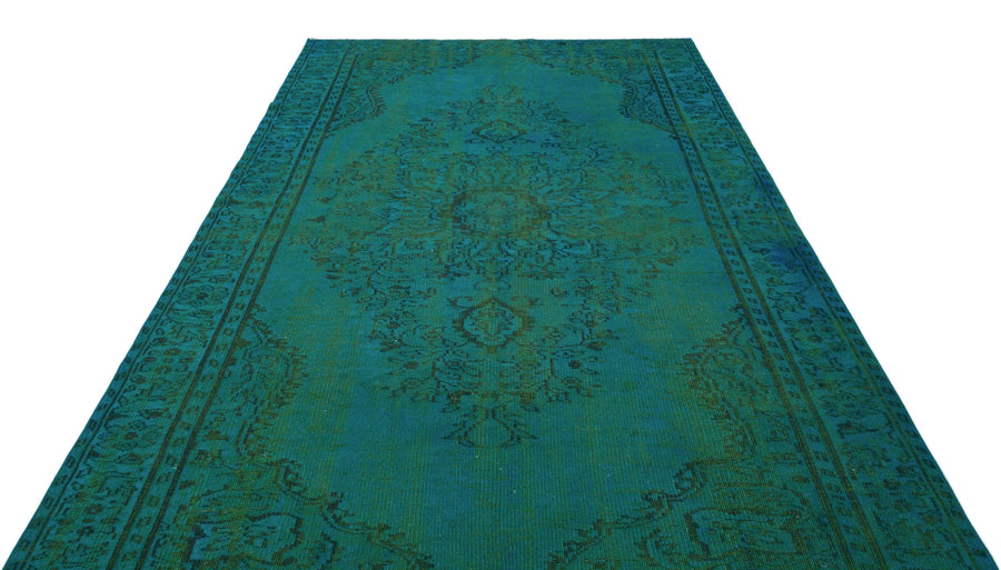 Mavi Siyah Bohem Eskitme Yün Halı 195x301