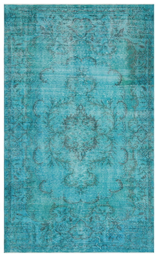 Lacivert Mavi Bohem Eskitme Yün Halı 170x281