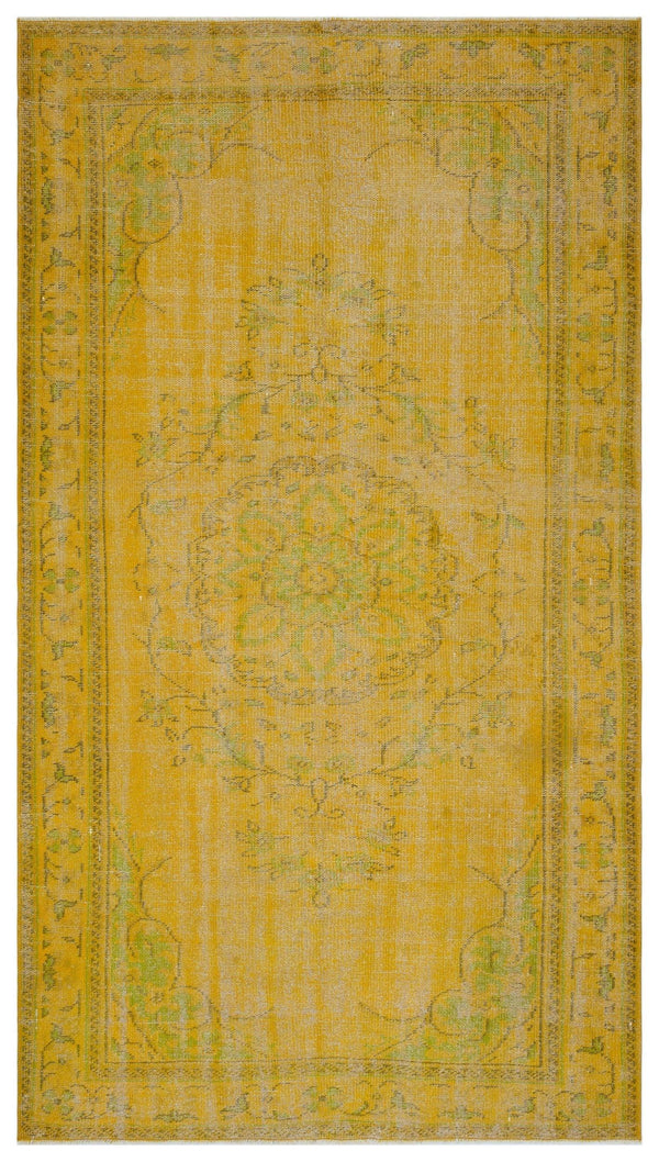 Sarı Anadolu Bohem Eskitme Yün Halı 161x284 - Özel Seri