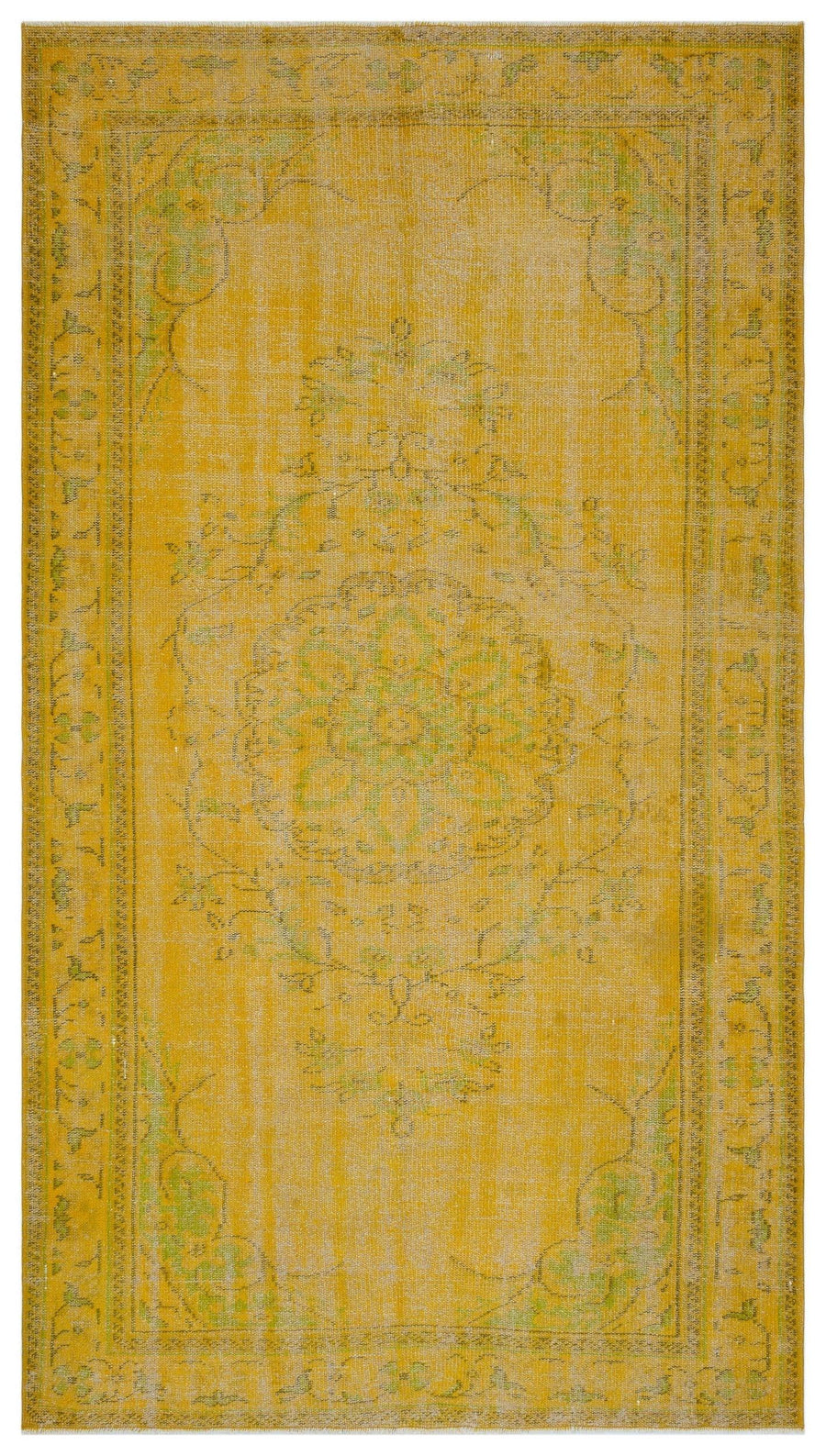 4,6 Metrekare El Dokuma Yün Halı Madalyonlu Yeşil Detaylı 161x284 cm 28515 – Koridor kullanımı