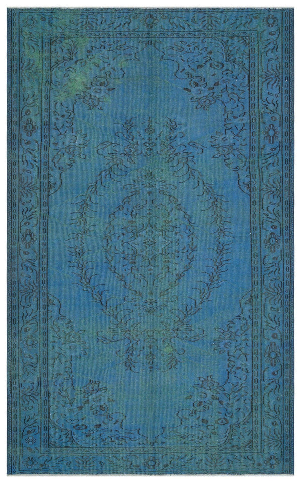 Mavi Anadolu Eskitme Madalyonlu Yün Halı 181x293 - Özel Seri