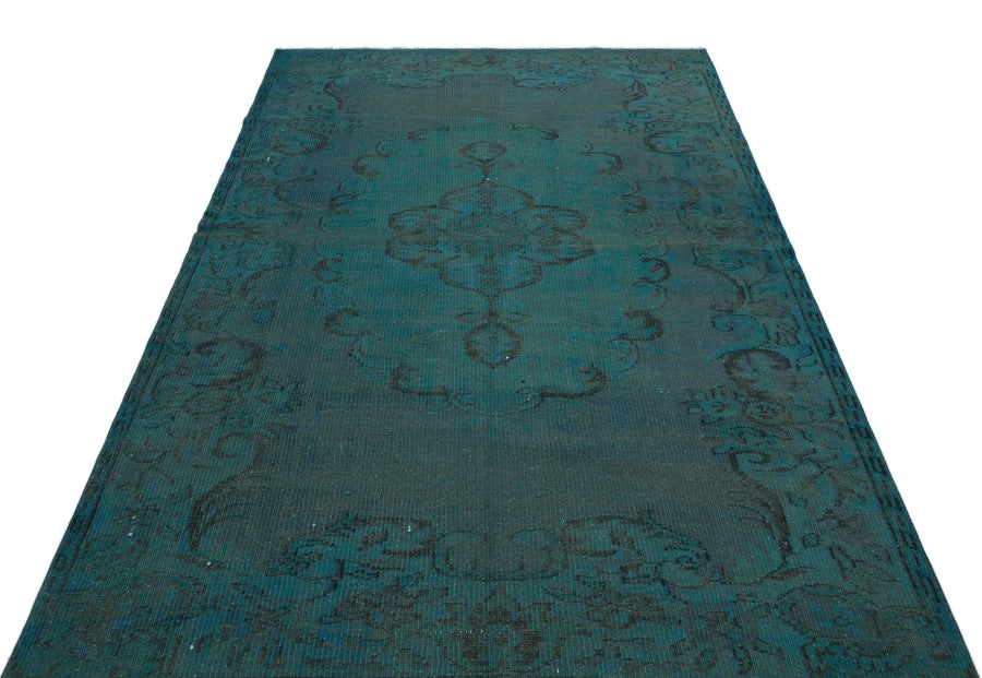 Yeşil Eskitme Klasik Yün Halı 157x263