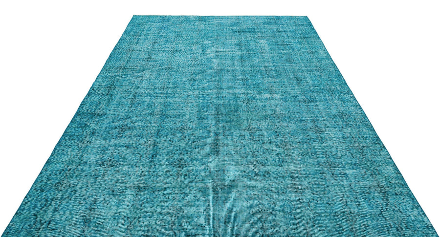 Mavi Siyah Bohem Eskitme Yün Halı 205x290