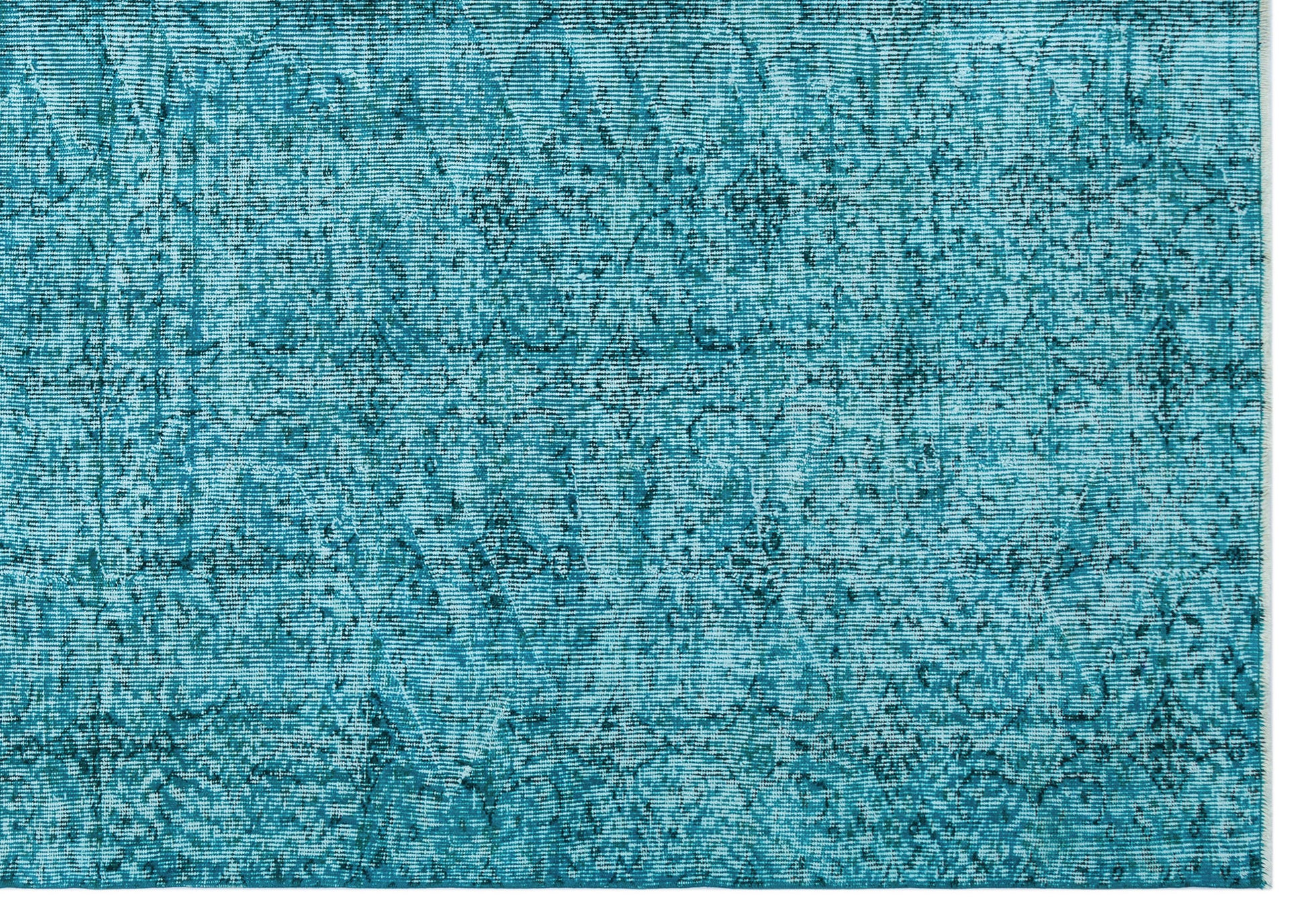 Atina Turkuaz Eskitme Yün El Dokuma Halısı 205 x 290 Apex Unique