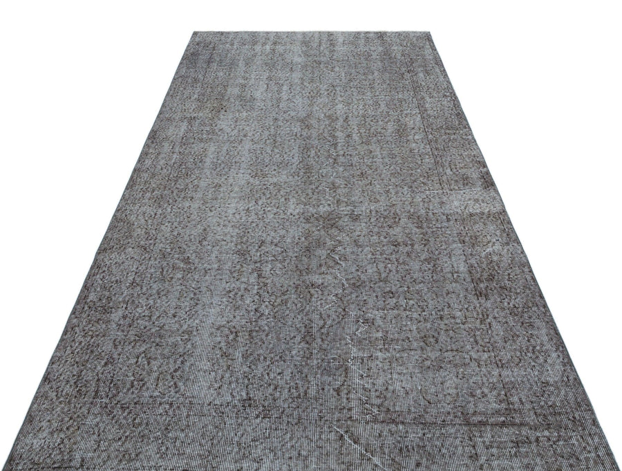Gri Anadolu Eskitme Geometrik Yün Halı 145x275 - Özel Seri