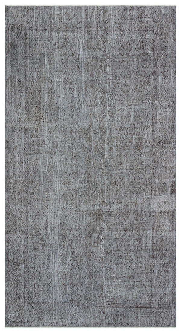 Gri Anadolu Eskitme Geometrik Yün Halı 145x275 - Özel Seri