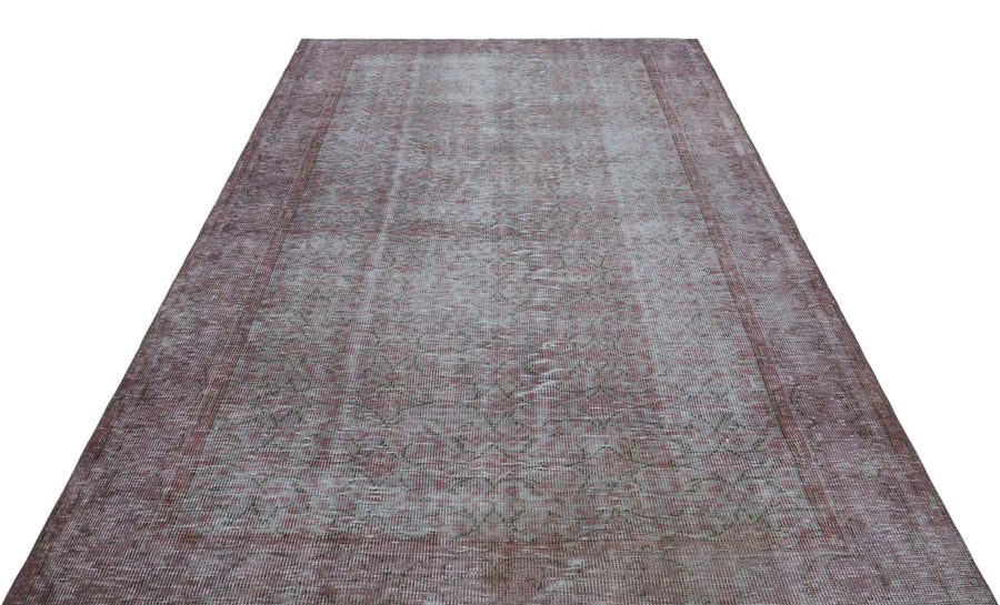 Gri Anadolu Eskitme Çiçekli Yün Halı 181x288 - Özel Seri