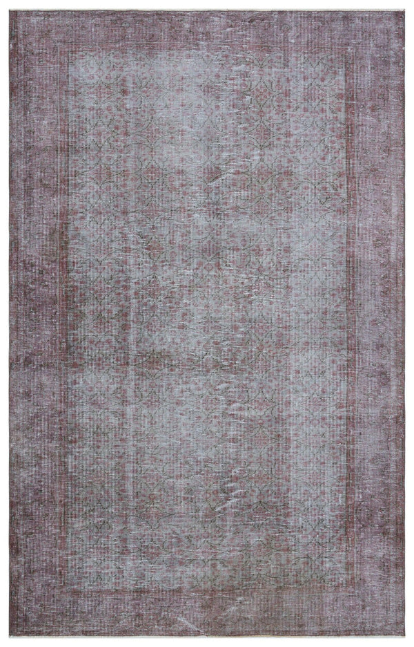 Gri Anadolu Eskitme Çiçekli Yün Halı 181x288 - Özel Seri