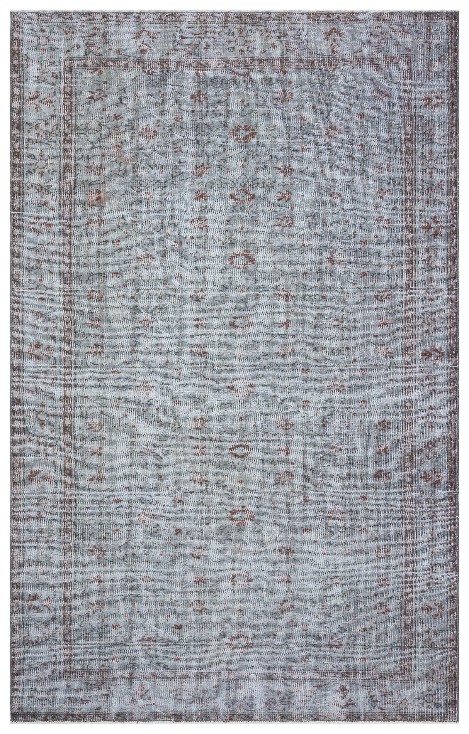 Atina Gri Eskitme Yün El Dokuma Halısı 181 x 286 Apex Unique