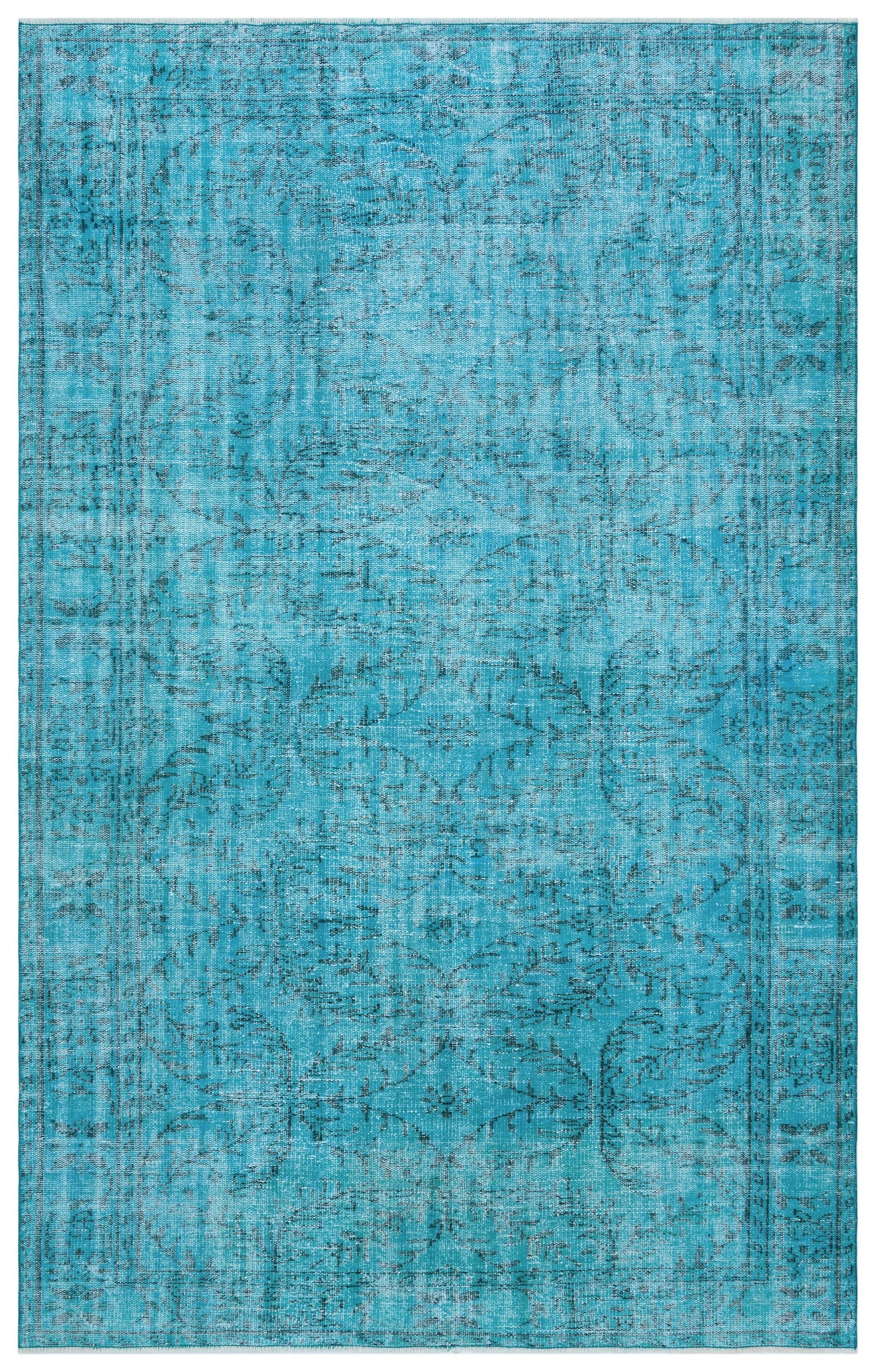Atina Turkuaz Eskitme Yün El Dokuma Halısı 183 x 290 Apex Unique