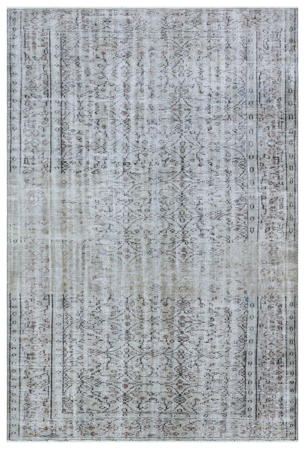 Gri Anadolu Eskitme Modern Yün Halı 178x258 - Özel Seri