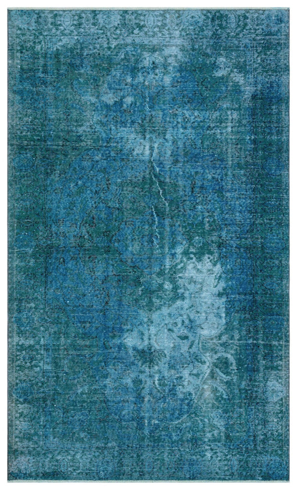 Gri Mavi Bohem Eskitme Yün Halı 153x256