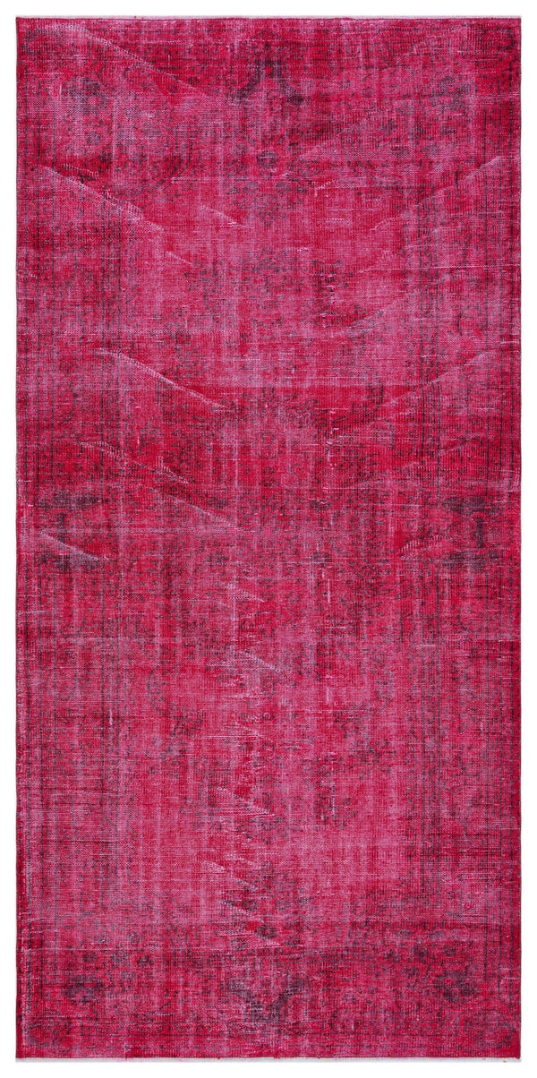 Pembe Anadolu Çiçekli Yün Halı 138x288 - Özel Seri
