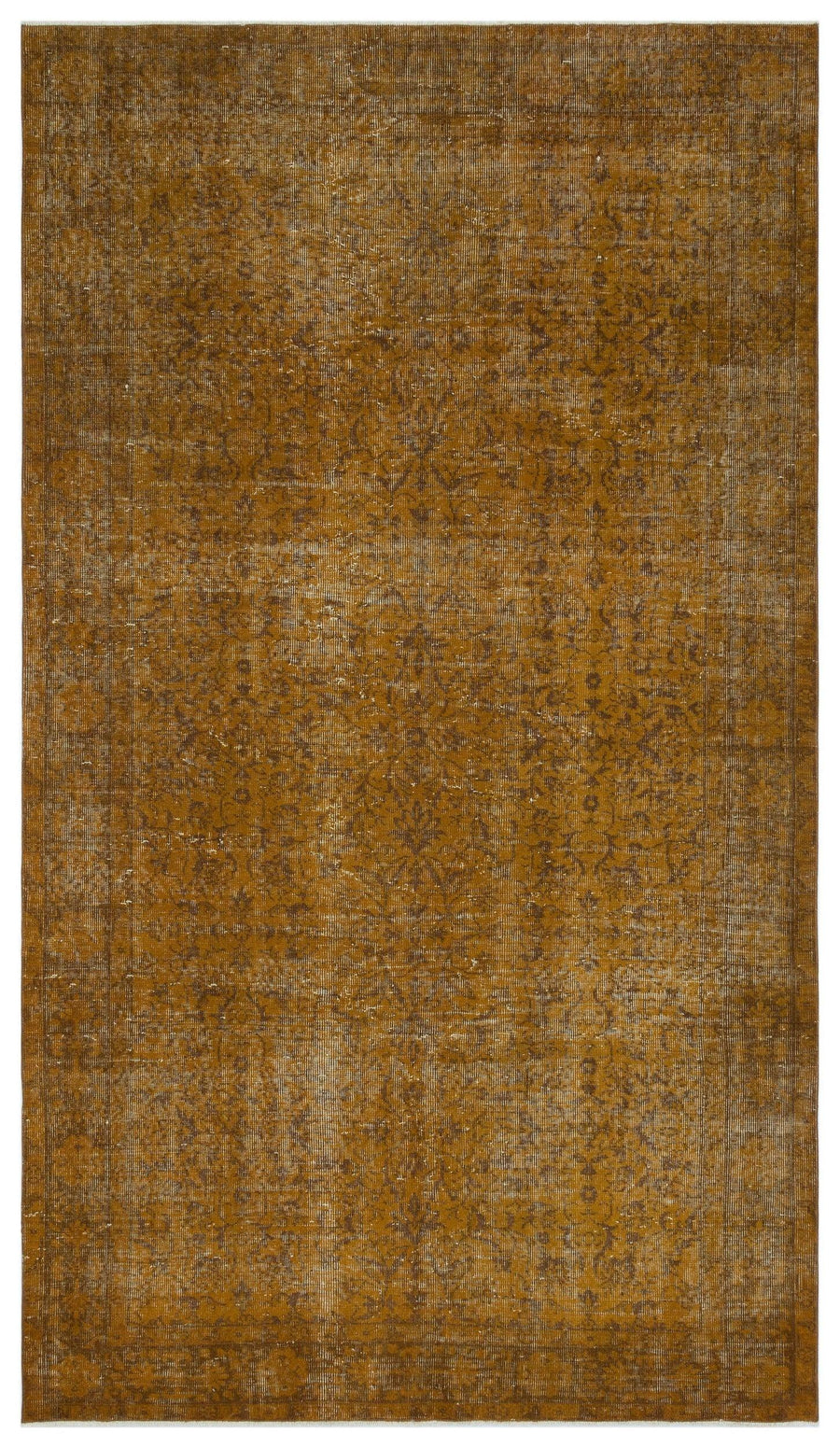 Abstract Grey & Brown Hand-Knotted Turkish Rug 161x285 cm (5'3" x 9'4") – in the living room