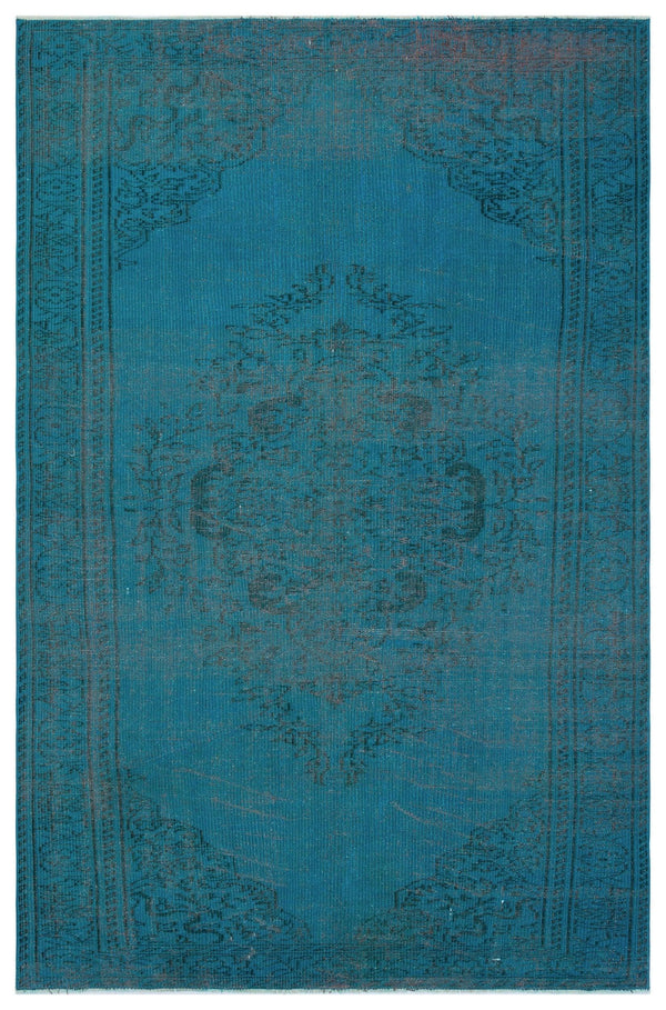 Antrasit Lacivert Bohem Eskitme Yün Halı 173x264