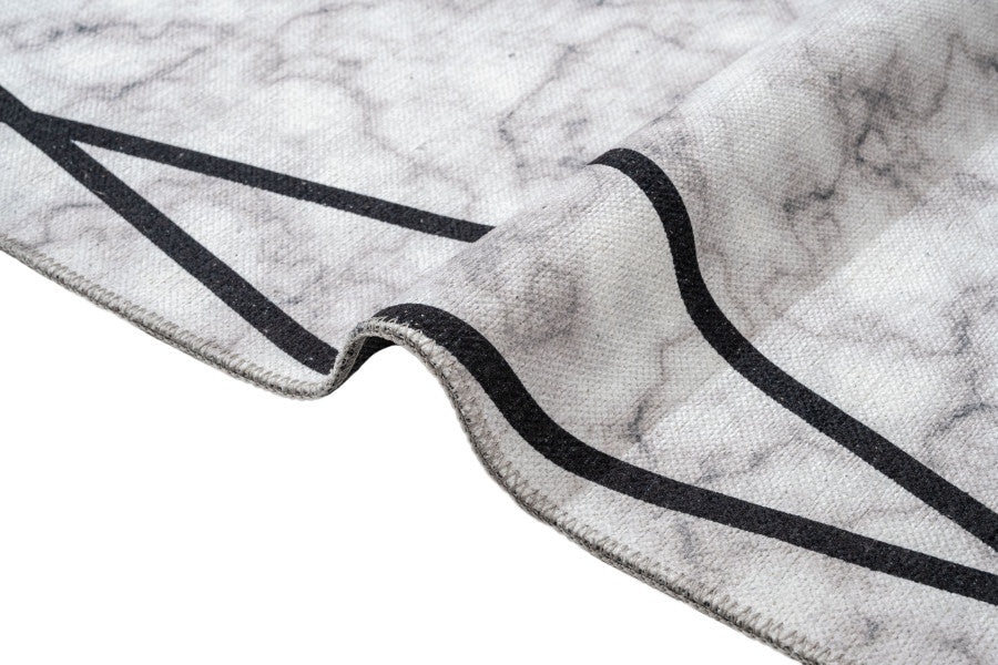 Schiedam Gri Mermer Pamuk ve Şönil Dijital Baskı Halı Pia Monte