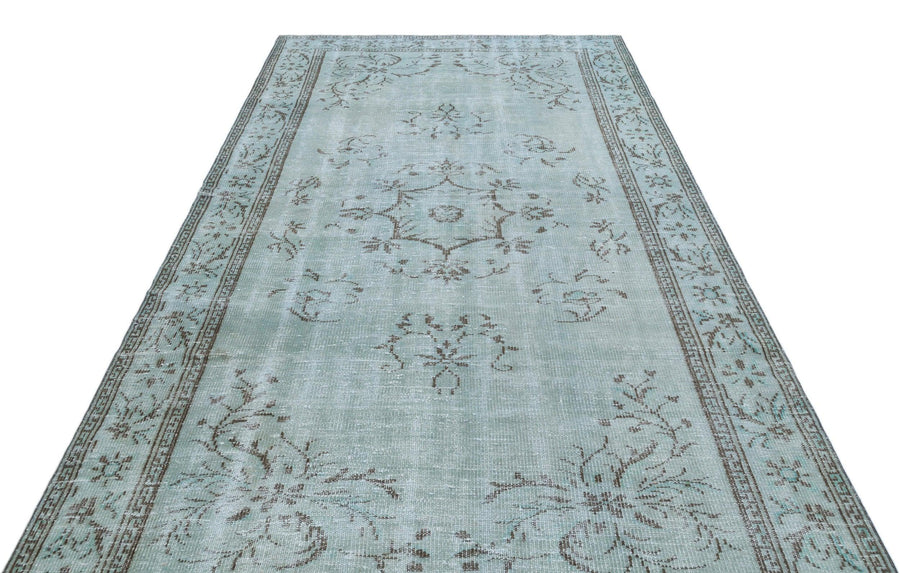 Mavi Anadolu Eskitme Madalyonlu Yün Halı 175x310 - Özel Seri
