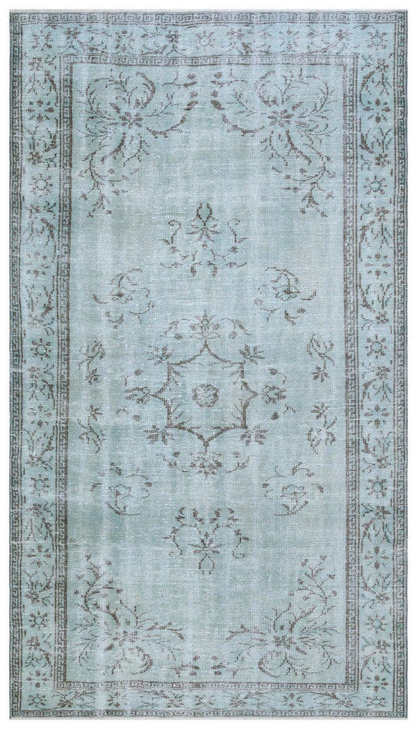 Mavi Anadolu Eskitme Madalyonlu Yün Halı 175x310 - Özel Seri