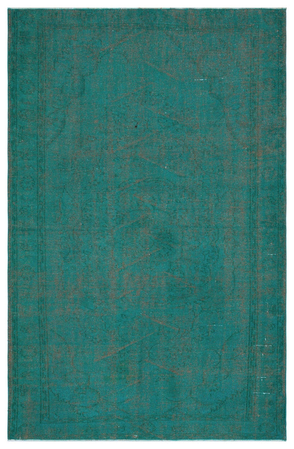 Gri Yeşil Bohem Eskitme Yün Halı 166x254
