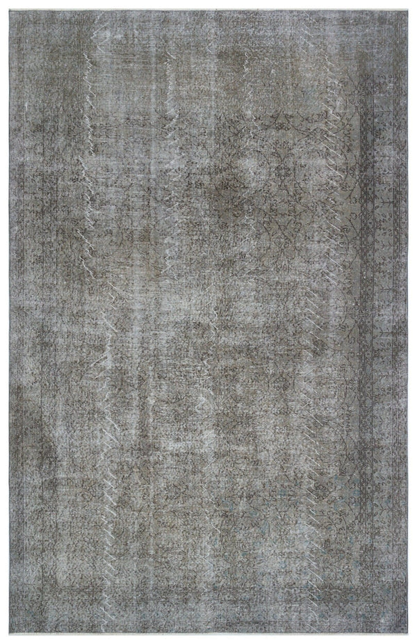 Gri Anadolu Eskitme Çiçekli Yün Halı 205x320 - Özel Seri