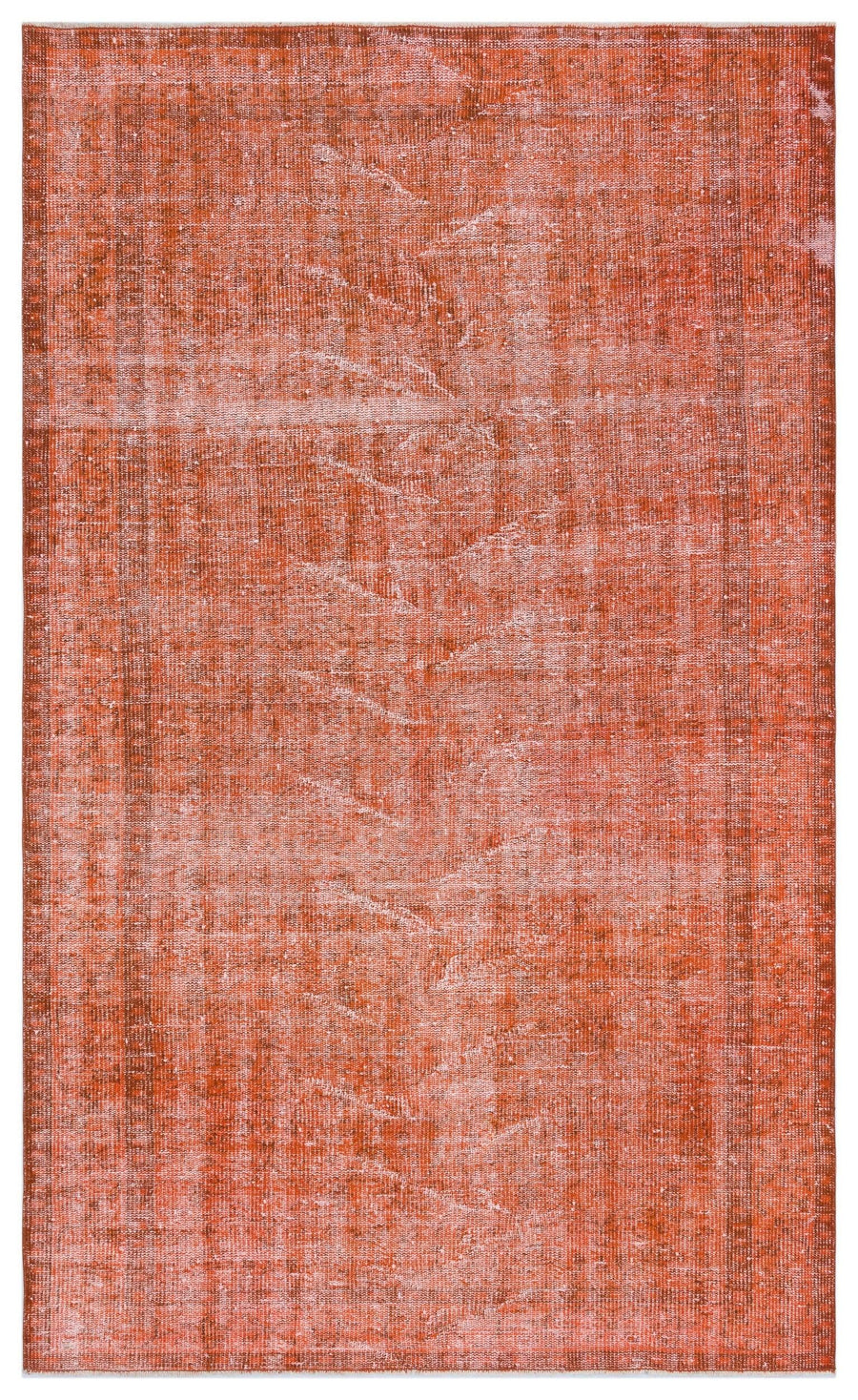 Abstract Red & Cream Hand-Knotted Wool Rug 153x251 cm (5' x 8'3") – in the hallway