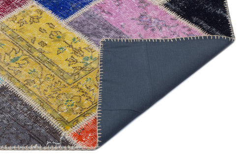 Iskece Bej Patchwork Yün El Dokuma Halısı 161 x 231 Apex Unique