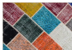 Iskece Bej Patchwork Yün El Dokuma Halısı 161 x 231 Apex Unique