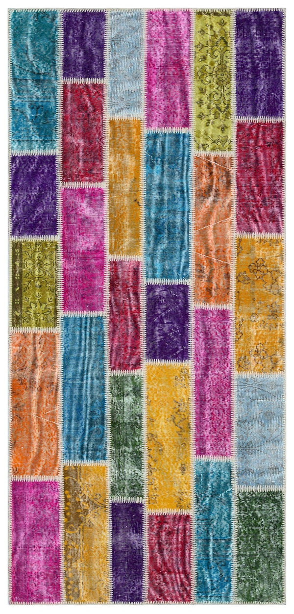 Bej Geometrik Modern Yün Halı 112x240