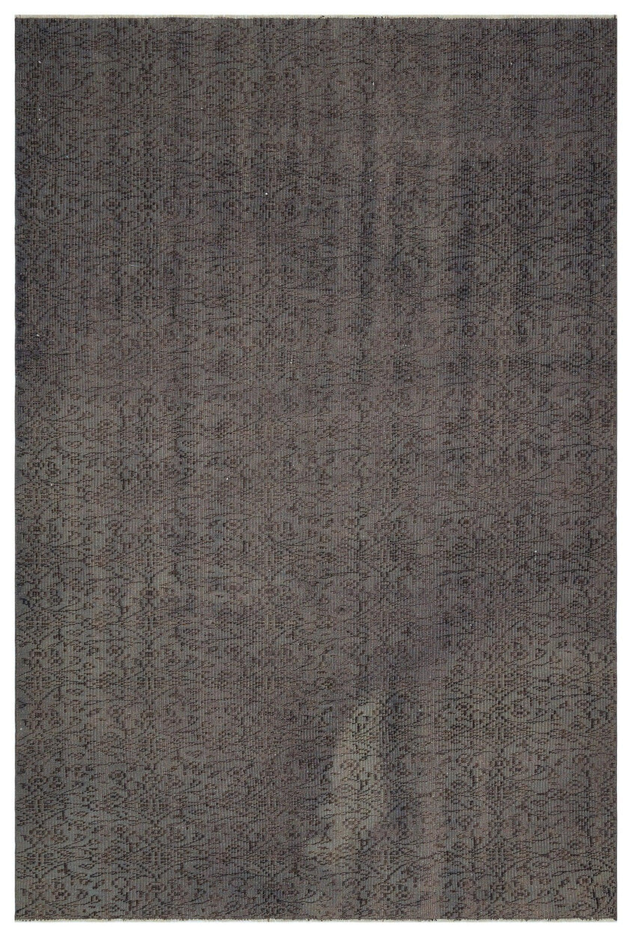 Soyut Desenli Antrasit Gri Halı Düz Dokulu Yün 180x262 cm – Koridor kullanımı