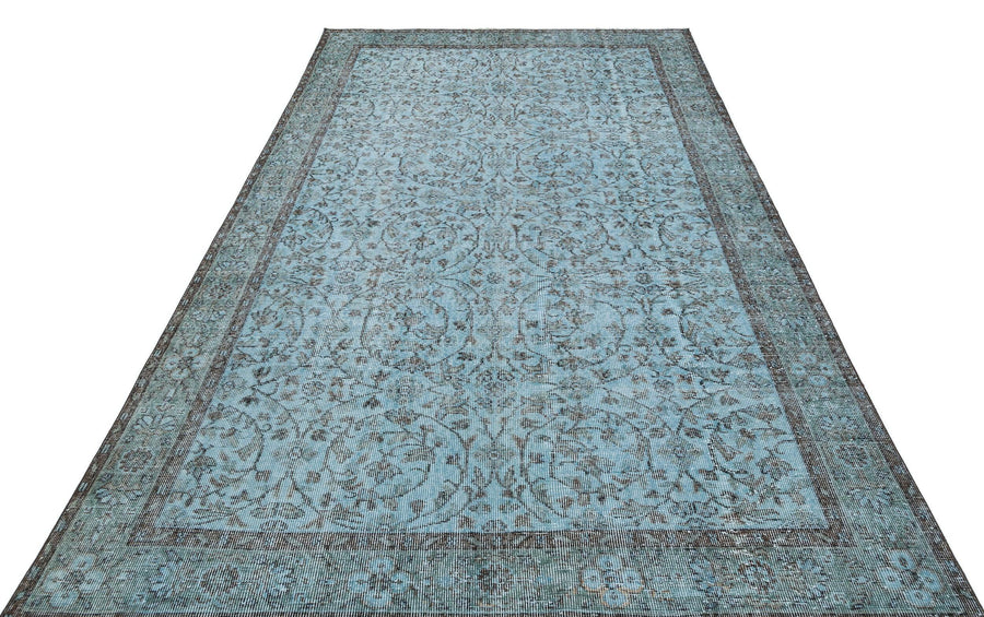Mavi Anadolu Eskitme Madalyonlu Yün Halı 189x294 - Özel Seri