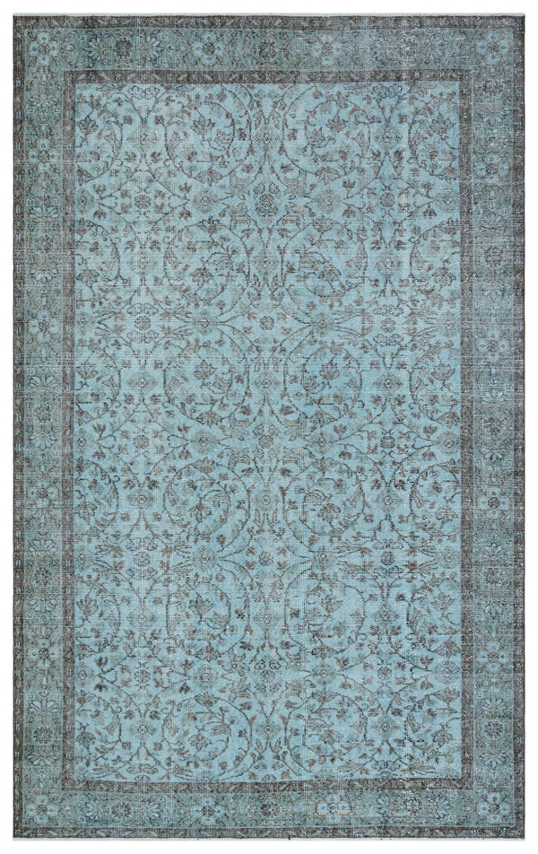 Mavi Anadolu Eskitme Madalyonlu Yün Halı 189x294 - Özel Seri