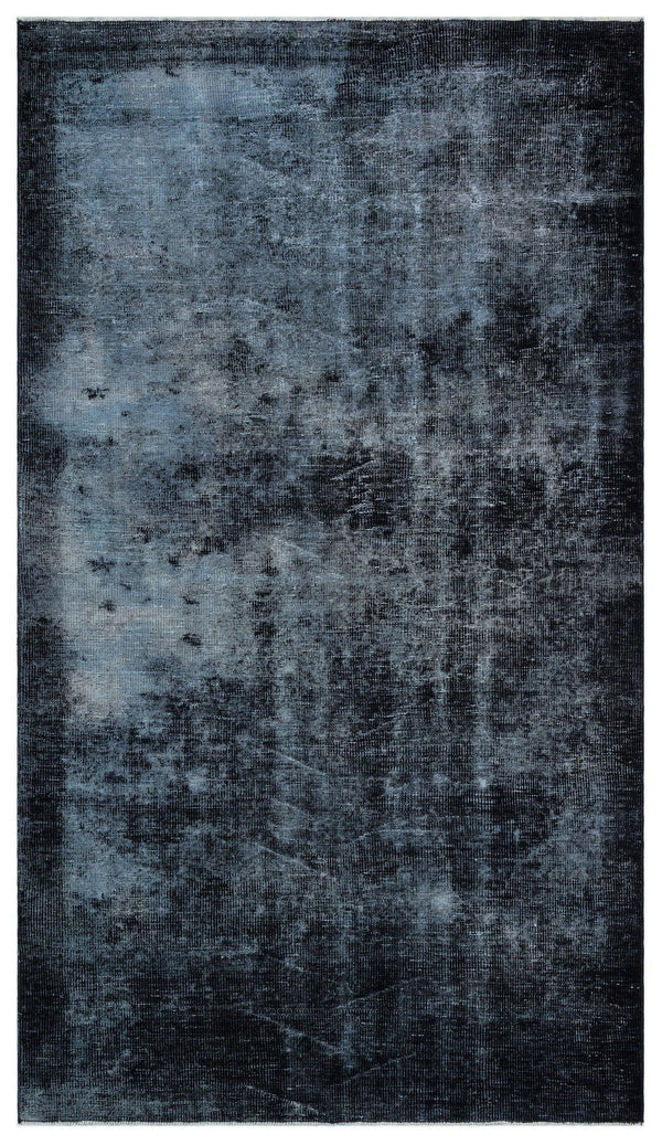 Siyah Eskitme Modern Yün Halı 152x265