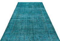 Turquoise & Grey Abstract Stain-Resistant Hand-Knotted Wool Rug 173x283 cm (5'8" x 9'3")
