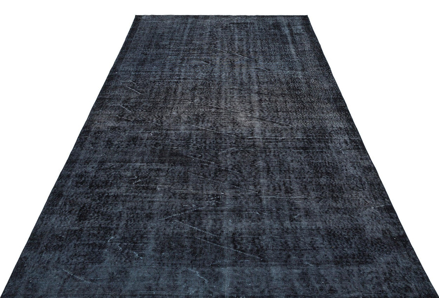 Siyah Eskitme Modern Yün Halı 177x296