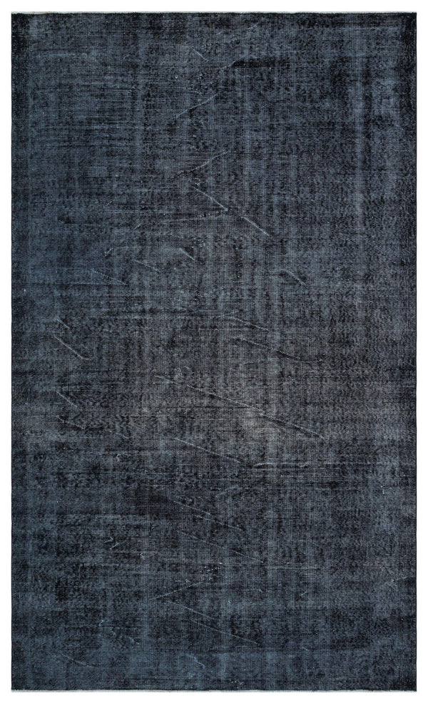 Siyah Eskitme Modern Yün Halı 177x296