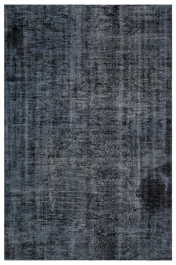 Siyah Geometrik Modern Yün Halı 205x312
