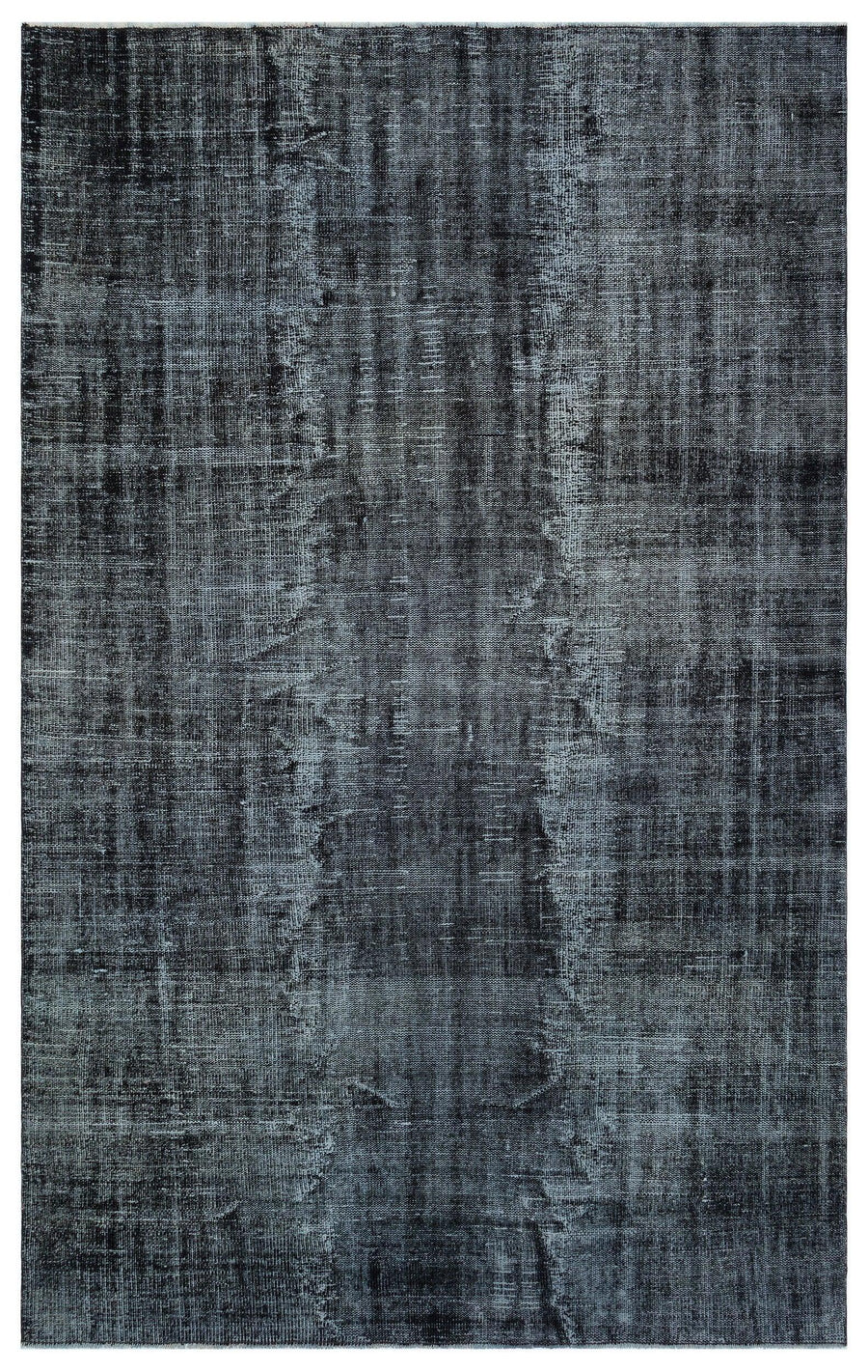 Gray & Black Abstract Hand-Knotted Wool Rug 187x290 cm (6'2" x 9'6") – in the hallway