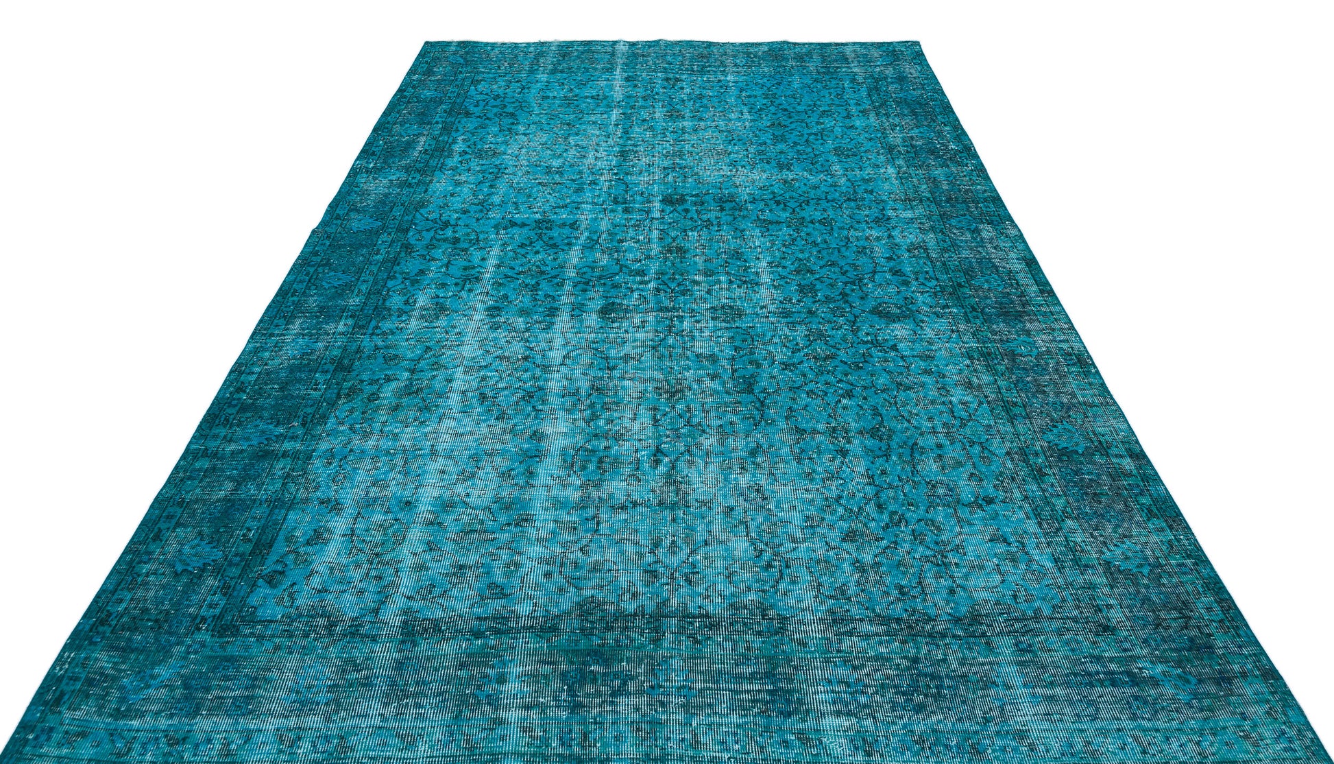 Atina Turkuaz Eskitme Yün El Dokuma Halısı 208 x 290 Apex Unique