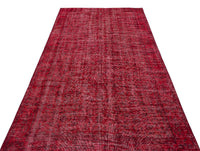 Red and Grey Abstract Non-Slip Turkish Rug 153x272 cm (5' x 8'11")