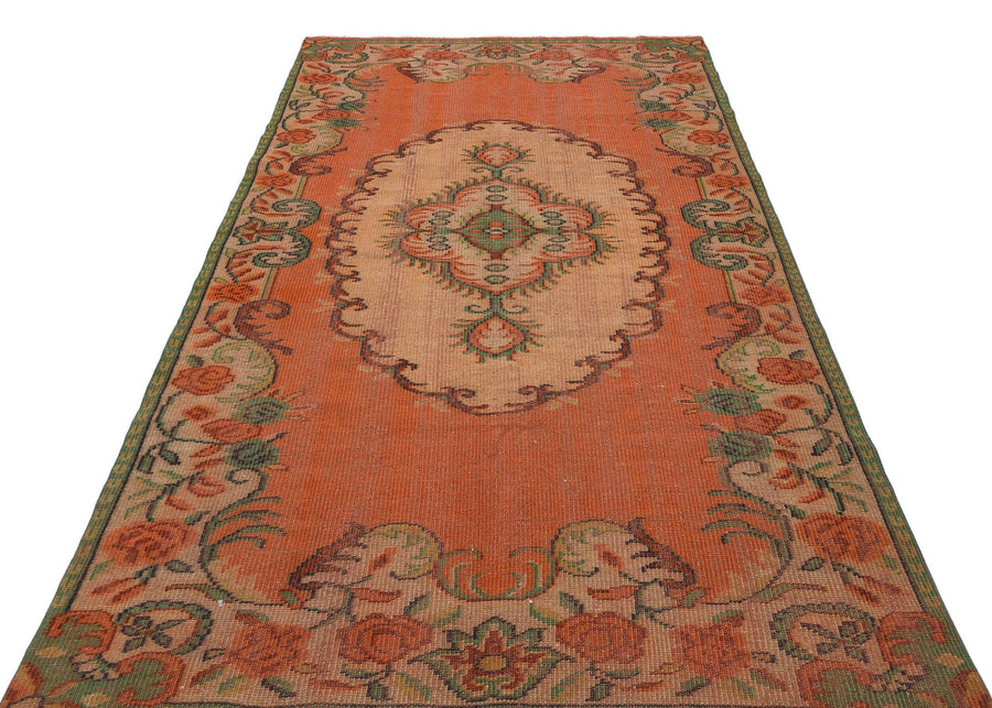 Turuncu Bohem Eskitme Yün Halı 161x271
