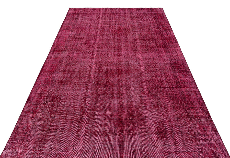 Kırmızı Anadolu Eskitme Geometrik Yün Halı 166x270 - Özel Seri