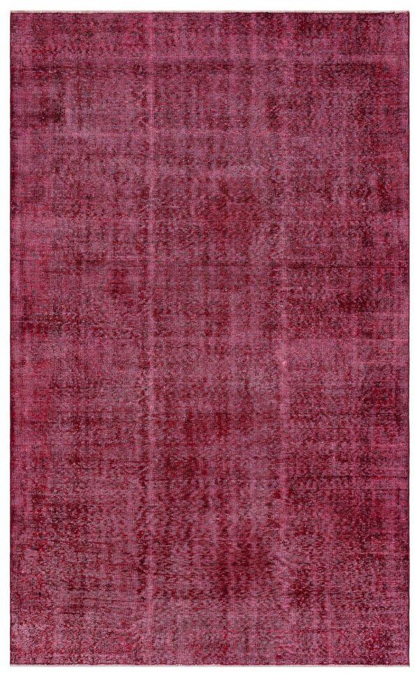 Kırmızı Anadolu Eskitme Geometrik Yün Halı 166x270 - Özel Seri