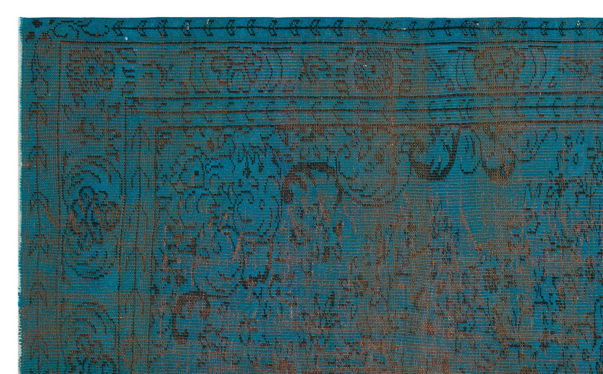 Atina Turkuaz Eskitme Yün El Dokuma Halısı 188 x 308 Apex Unique